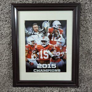 Framed 2015 Ohio State National Championship Autograph Print Urban Meyer